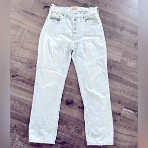 Mother jeans - The Pixie Tomcat ankle in piña colada paradise. Button fly. 27